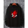 Coffee Color Japanese Hannya Demon Skull Fire Unisex Hoodie