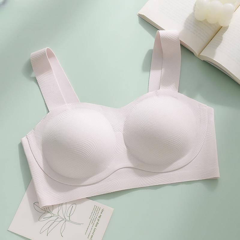 Sommer Einteiler Nicht abfärbende Unterwäsche Damen BHs Dünne Sektion Push-up Ohne Bügel BH Rücken Raffung