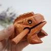 1Pc Thailand Frog Wood Carving Ornaments Hand-Carved Toad Creative Vocal Toys Solid Wood Toad Craft Scenic Souvenirs
