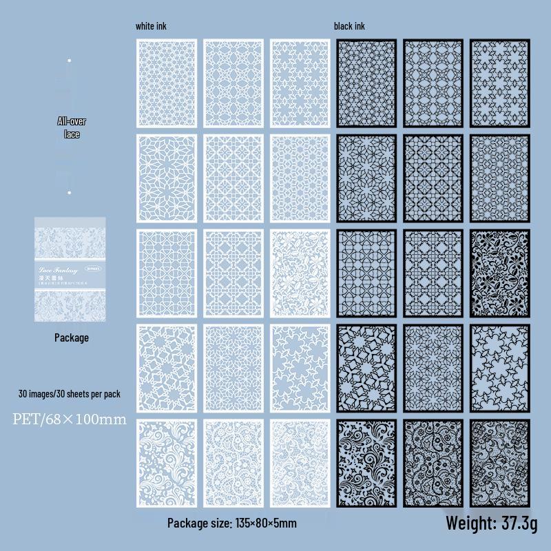 Beautiful Day Lace Fantasy Sticker Book: Retro Journal Decor with 6 Designs