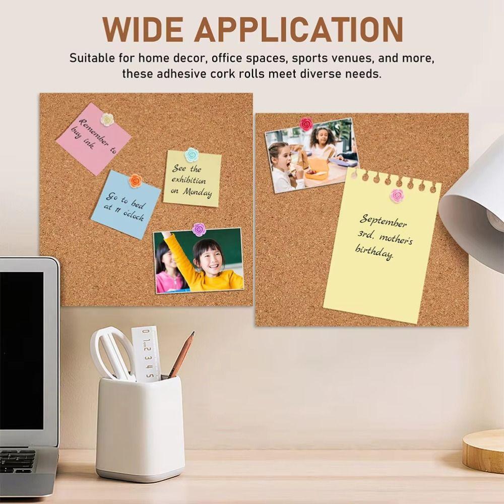 1m Self-Adhesive Cork Roll 2mm Thick Square Cork Pad Photo Wall Sticker