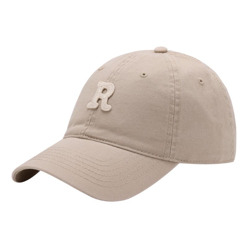 Versatile face small R letter baseball cap curved brim sunshade autumn and winter new trendy widened sunscreen cap