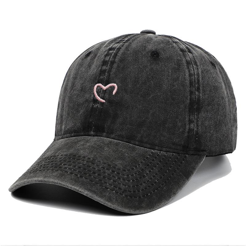 Women's Summer Heart Embroidery Sun Protection Baseball Cap
