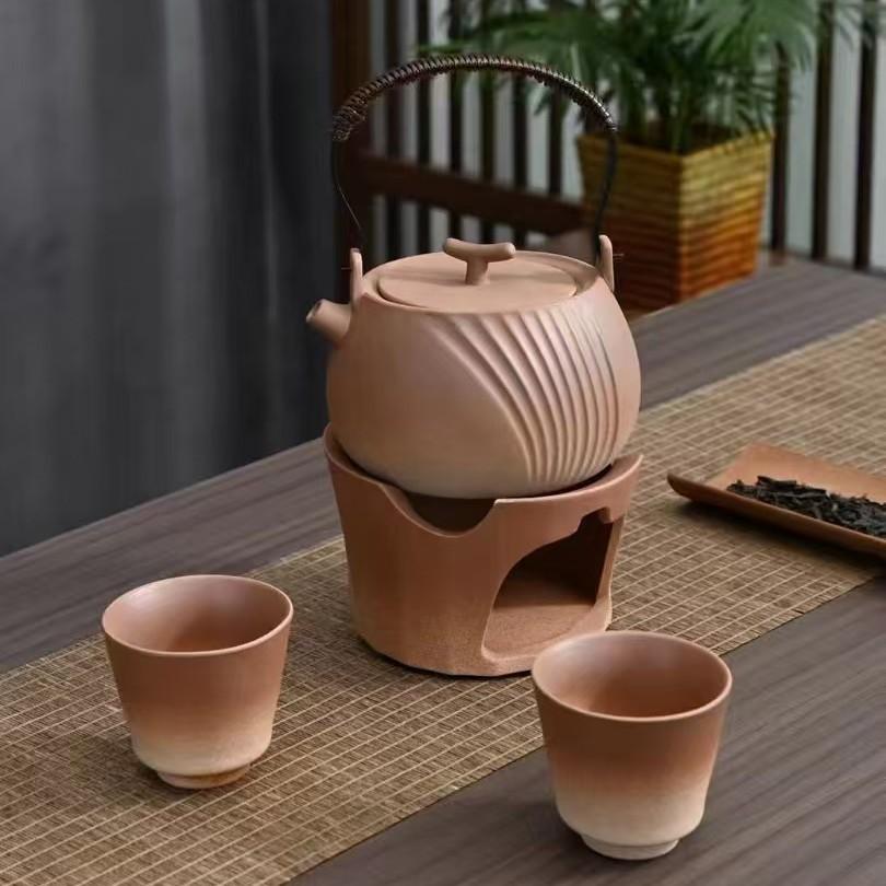 Coarse Pottery Brewed Teapot, Fireplace Brewed Teapot, Open Flame Candle, Beam Pot, Simple Warm Tea Set, Outdoor Brewing Teapot, No