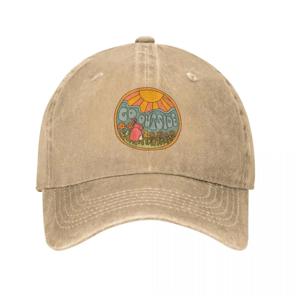 Go Outside Baseball Cap Beach Outing Snap Back Hat Golf Hat Women Men'S