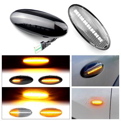 2pieces Dynamic LED Fender Side Marker Turn Signal Lights Amber For Nissan Qashqai Dualis Juke Micra March Micra Note