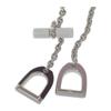 HERMES  H100088FPBB  Necklace Glycine/Bordeaux Metal Mens