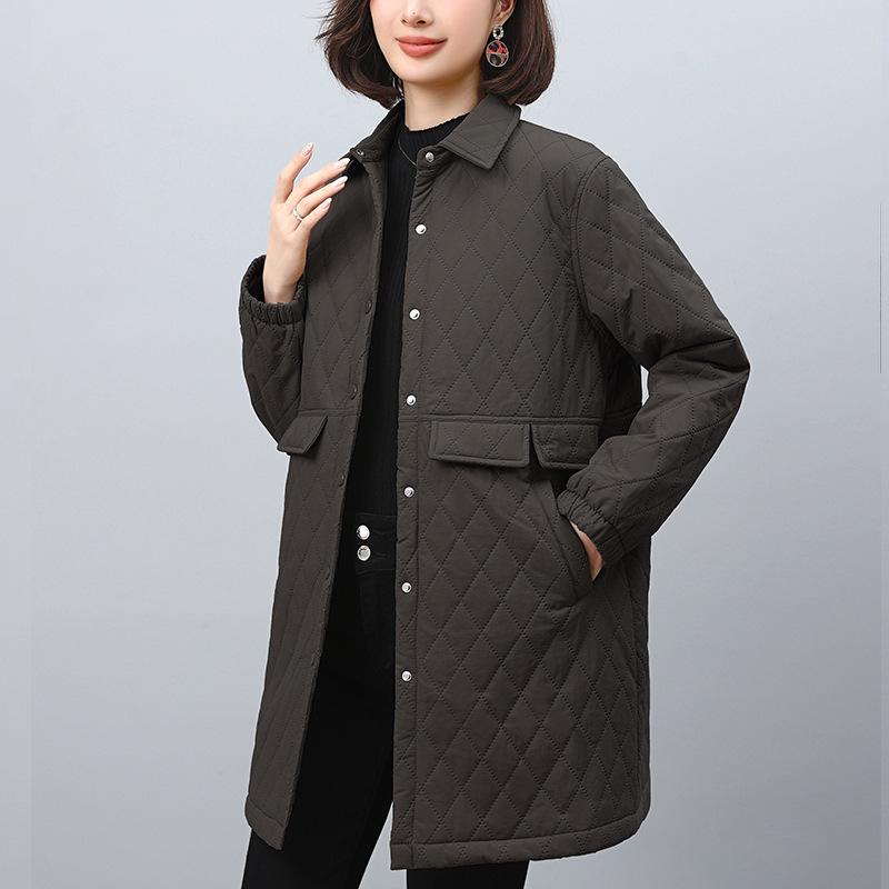 

Хлопковое пальто средней длины XXL серый