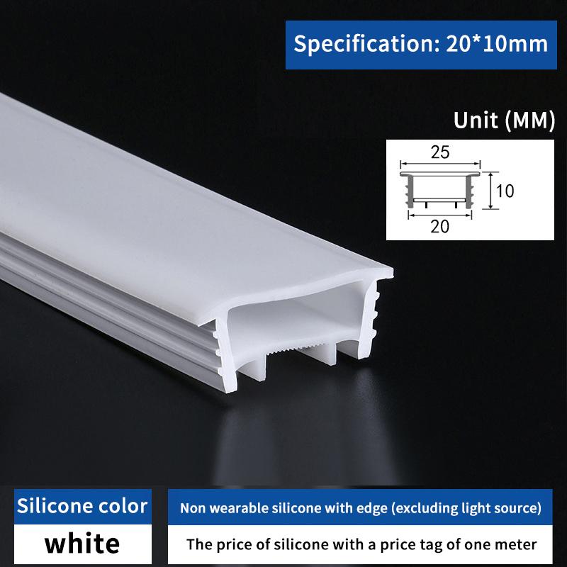 1 Piece Soft Recessed Silicone Diffuser Channel For 5050 Cob Flexible Ribbon Strip Light 1/3/5M Embedded Led Neon Rope Tube