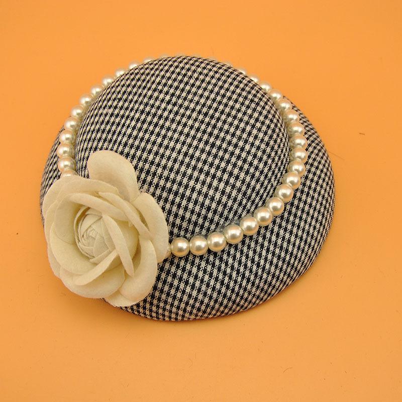 French Simple Pearl Top Hat British Celebrity Elegant Cheongsam Dinner Dress Night Shanghai Girls Catwalk Headdress