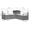 Sofa Set 5 Pieces Black Poly Rattan and Steel