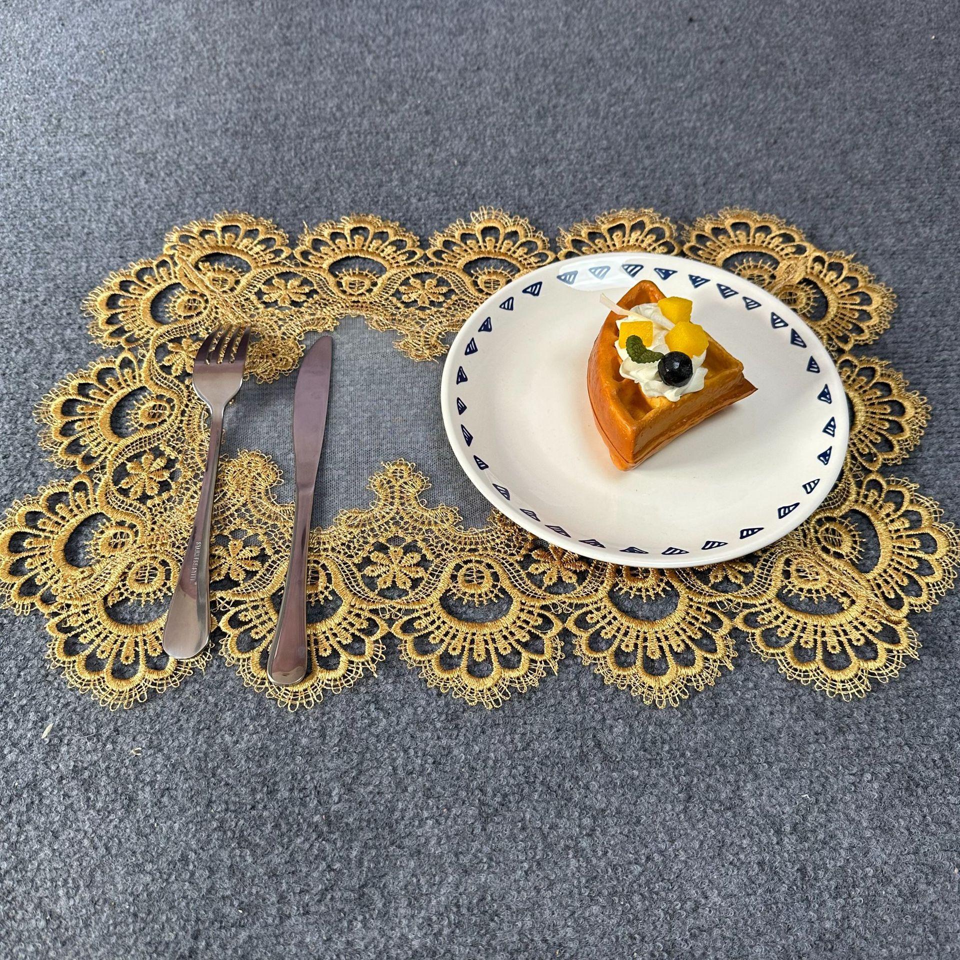 

Новый западный коврик для еды 30*45 см кружевной полиэстер бытовой коврик для тарелки коврик для миски прямоугольная подставка под тарелку 30*45cm
