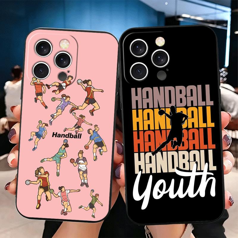 Handball Sport Soft Phone Case for iPhone 16 16E 17 Air 15 Pro Max 14 Plus 13 Mini 11 12 7 Black Cover Back Shell