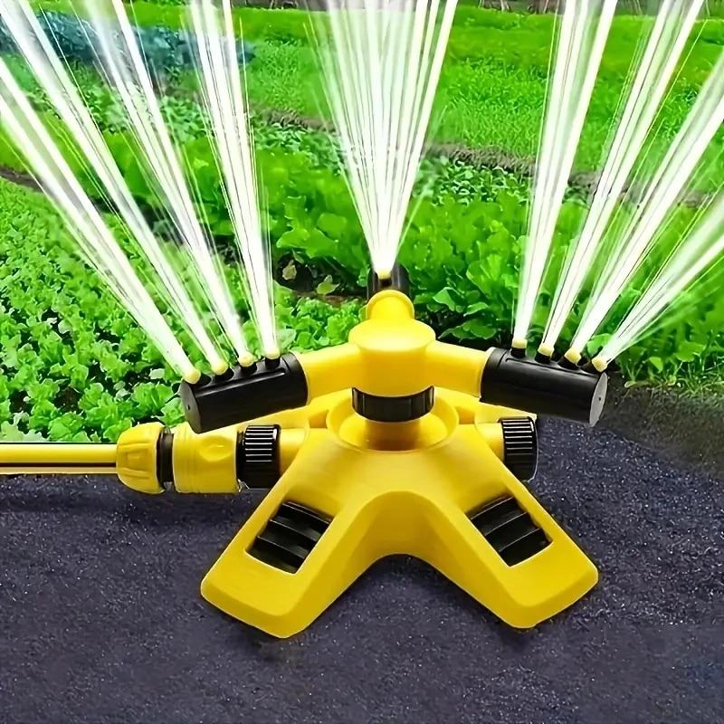 Strumento per irrigazione del prato con irrigazione in plastica rotante a 360°