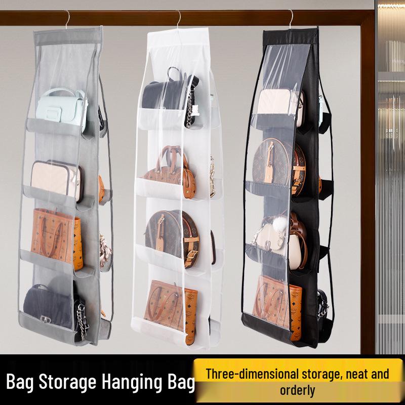 Double-Sided Fabric Hanging Bag Organizer - Dustproof Multi-Layer Wardrobe Storage