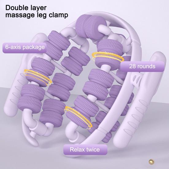 28 Rollers Leg Massage Anti-Cellulite Lymphatic Drainage Deep Tissue Therapy Thighs Arm Back Shoulder Calf Muscle Relaxation Massage Tool