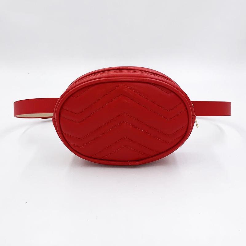 Женская овальная сумка через плечо 2021 модная нагрудная сумка из искусственной кожи с волнистым узором для мобильных телефонов красный 980₽