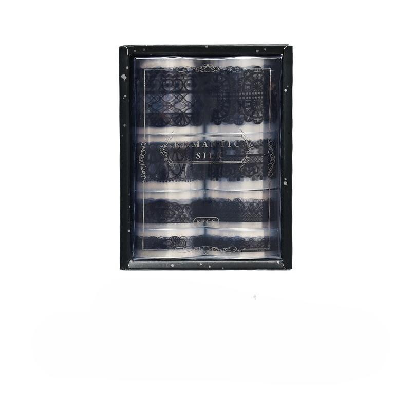 

Изысканное кружево - Клейкие ленты с бордюром: Идеально для украшения самодельного журнала Изысканные клейкие декоративные материалы чёрный