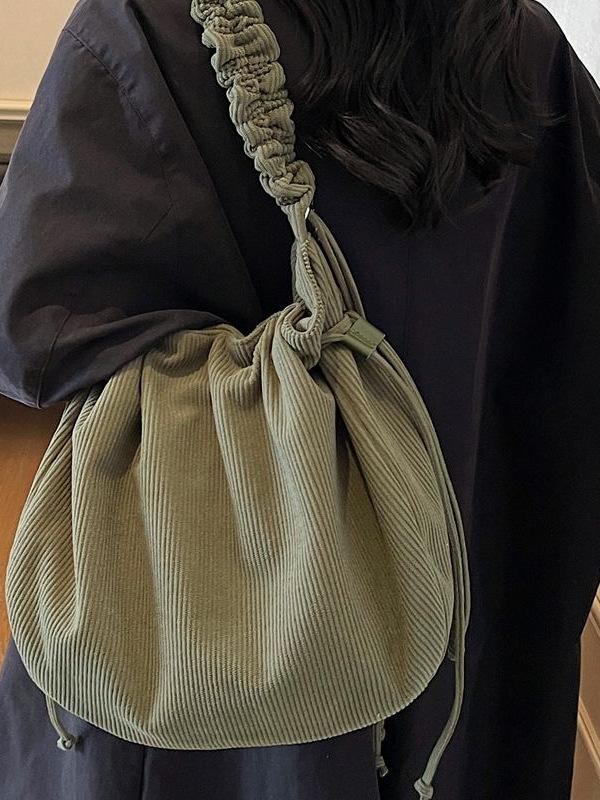 Kord Umhängetasche für Damen im koreanischen Stil: Handtasche mit großem Fassungsvermögen, lässig, für Reisen und Einkaufen