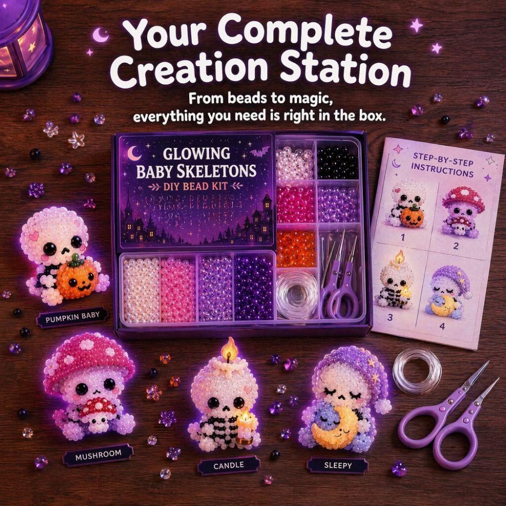 Tiny Glowing Fantasy Spirits DIY Bead Kit Handmade 3D Bead Pet Keychain Making Kit  For Beginners