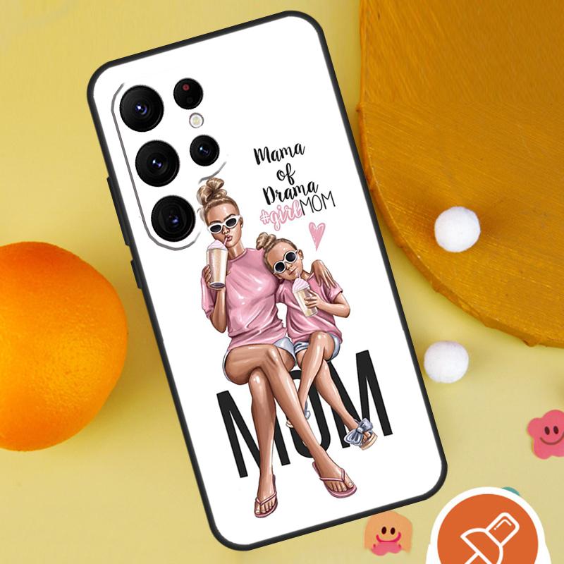 Princess Female Boss Coffee Case For Samsung Galaxy S25 Ultra S24 S23 S22 S21 Ultra S9 S10 S20 Plus S24 FE Funda Cover