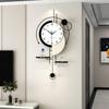 Large Modern Wall Clock Decorative for Living Room with Operated Non-Ticking Silent Metal Wall Clock In Black 10inch with Shelf