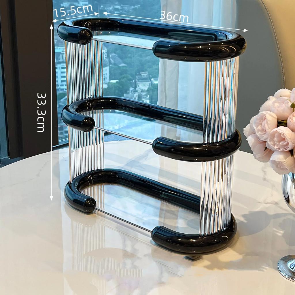 2/3-Tier Acrylic Makeup Shelf Stylish Perfume Storage Display Rack Spice Rack Organizer for Kitchen Makeup Organizer for Vanity