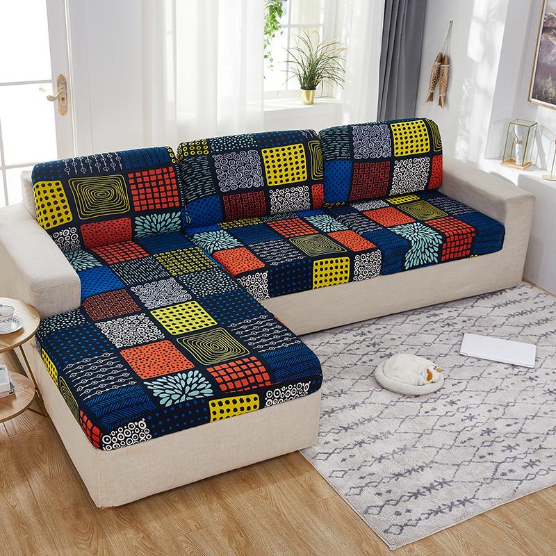 Bedruckter Sofa-Sitzkissenbezug, elastisch, Haustiere, Kinder, Wohnzimmer, Blumenmuster, dehnbar, waschbar, abnehmbarer Schonbezug, Möbelschutz