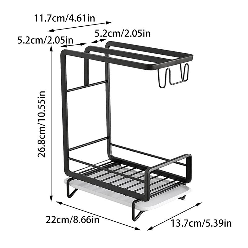 Kitchen Drain Rack Organizer Kitchen Sink Utensils Holder Drainer Storage Shelf Sponge Dishcloth Towel Rack