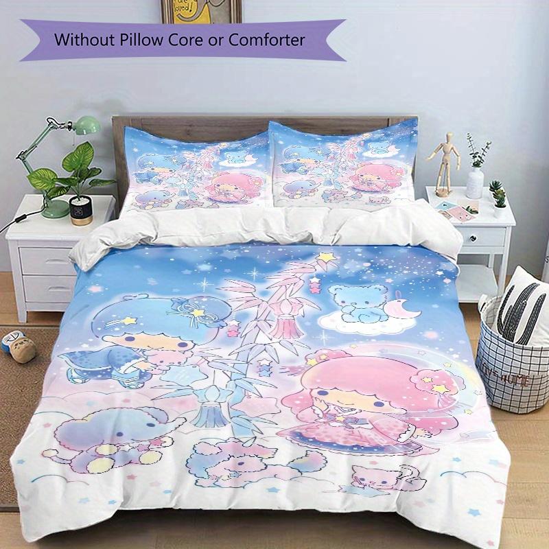 3pcs Little Twin Stars & Small Animals Quilt Cover Set - Soft and Cozy Bedroom, Guest Room and Dorm Decorative Bedding 3-Piece Set 1 Quilt Cover