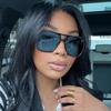 1pc Fashion Double Beam Pilot Sunglasses Women Men Vintage Trendy Square Sunshade Glasses Female Travel Street Photography Props