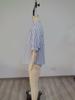 2026 Spring/Summer Women's Plus Size Blue & White Striped Loose Short-Sleeve Casual Shirt