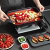 Non-Stick Grilling Pan Carbon Steel BBQ Serving Tray Multi-functional Grilled Fish Plate  Hotpot