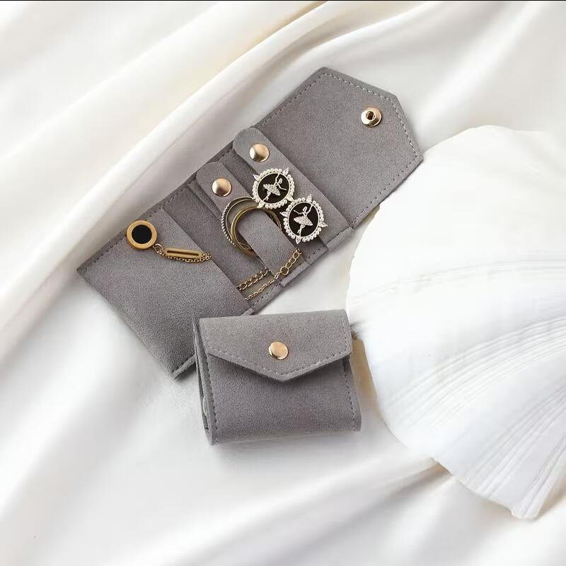 Mini Jewelry Case Functional Storage Organizer Foldable Jewelry Bags for Ring Earring Necklace Packing Pouches Travel