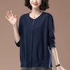 Long-sleeved Women's Spring and Autumn Plus Size Women's Loose Cotton Casual Versatile Bottoming Shirt