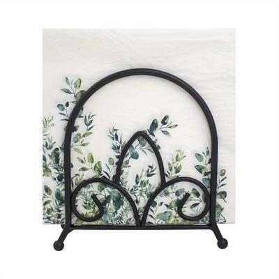 Porte-serviettes en papier en fer simple et élégant en noir pour le rangement de table de café et d'hôtel transfrontalier, porte-mouchoirs nordique dessiné à la main