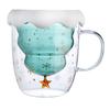300ML Lovely Christmas Tree Glass Cup Heat-Resistant Double Wall Glass Cup
