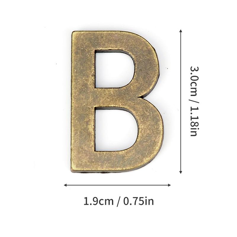 1Pcs Metal Self Adhesive House Number English Alphabet Letters for Apartment Room Door Plate Table Mailbox Number Stickers 3*2cm