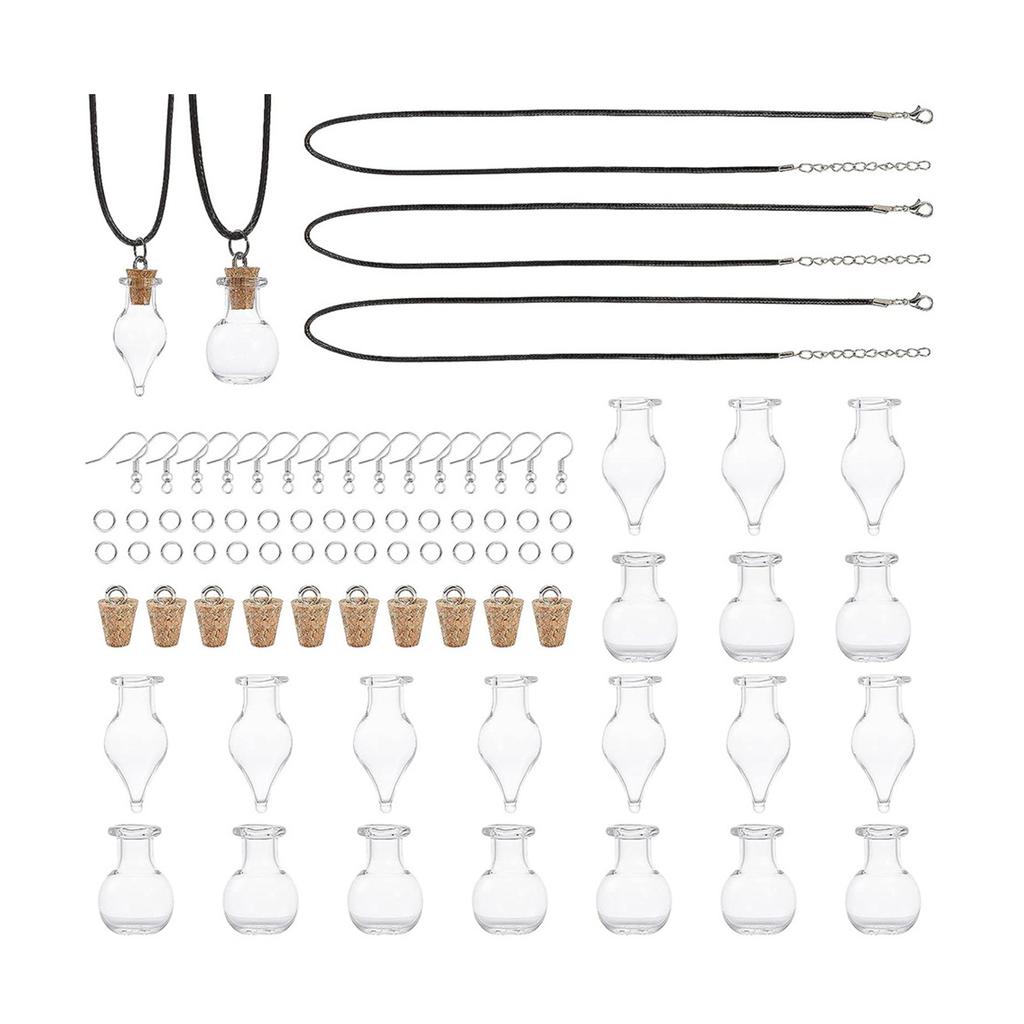 Clear Glass Mini Wishing Bottles Jars with Cork Stoppers Set for Craft Enthusiasts Art Projects Decors Party Favor