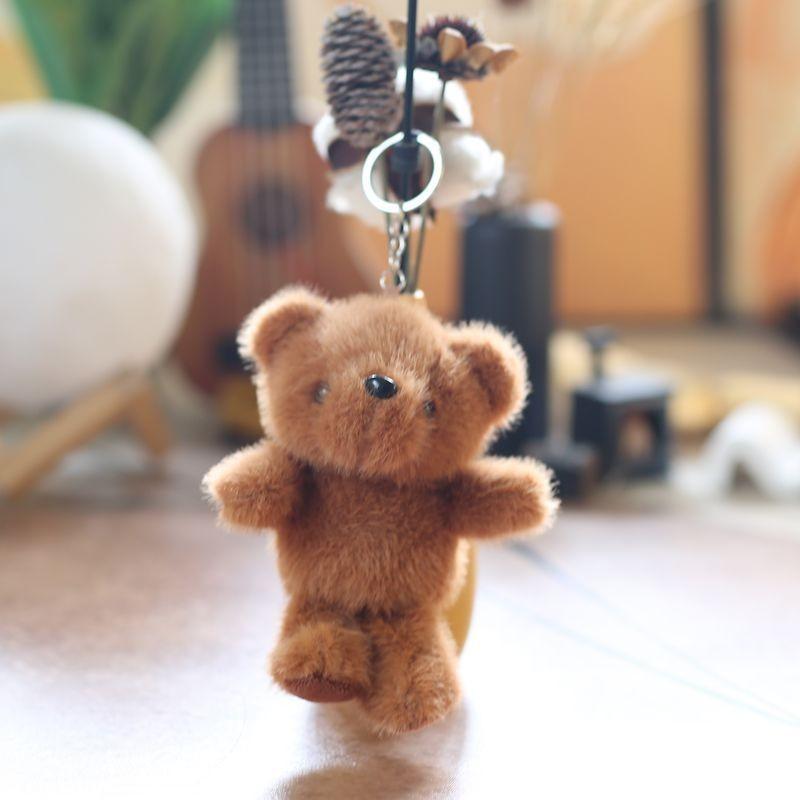 Teddy Bear Plush Keychain Pp Cotton Filled Bag Decor  Kids Gift Animal Stuffed
