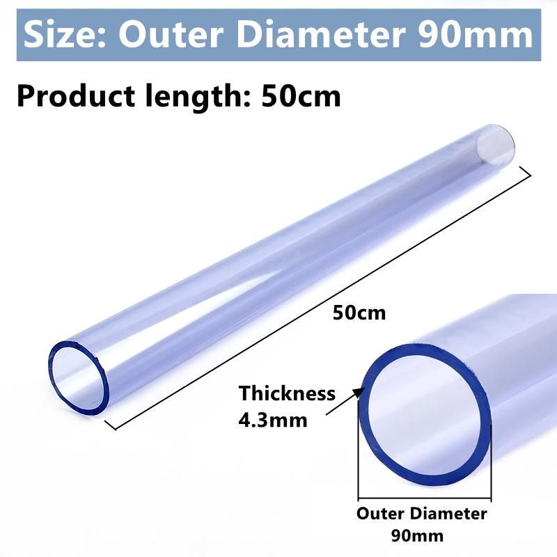 1 Stück Außendurchmesser 16~110mm PVC-U Transparent Blau Rohr Aquarium Fischbecken Schlauch Garten Bewässerung Bewässerungszubehör 50cm Lang