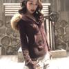 Women's Slim Fit Hooded Sweatshirt with Fur Collar – Thickened Korean Style for Autumn/Winter