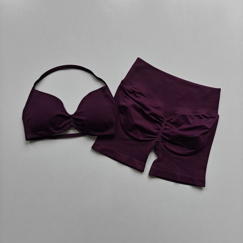 Yoga Set for Women, Breathable Quick-Dry Fitness Training Wear, Beautiful Back Design, Supportive Bra, High-Waisted Butt-Lifting Shorts for Summer