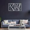 2pcs Abstract Metal Line Wall Art Modern Geometric Pattern Panel Set for Home Scene Themed Party Decoration Housewarming Gift