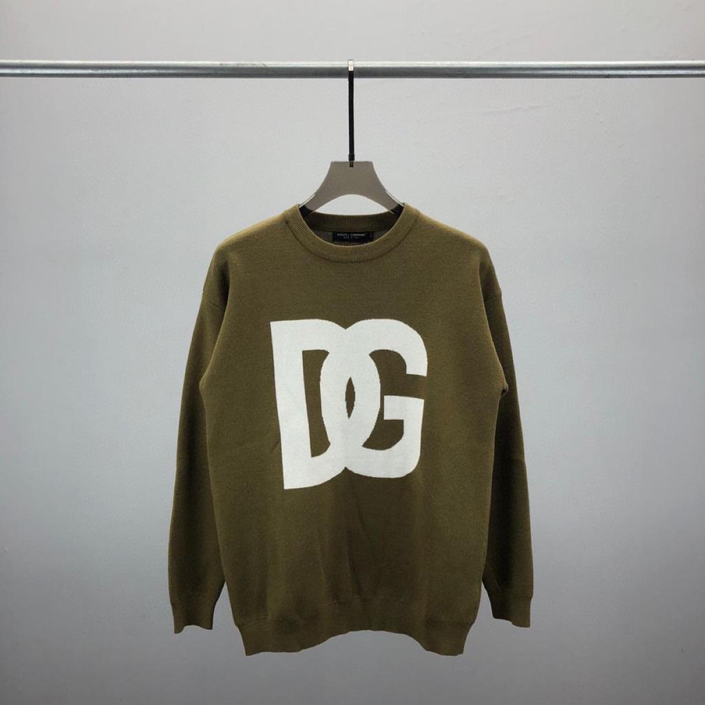 European Style Unisex Wool Sweater with Large Letter Jacquard Pattern