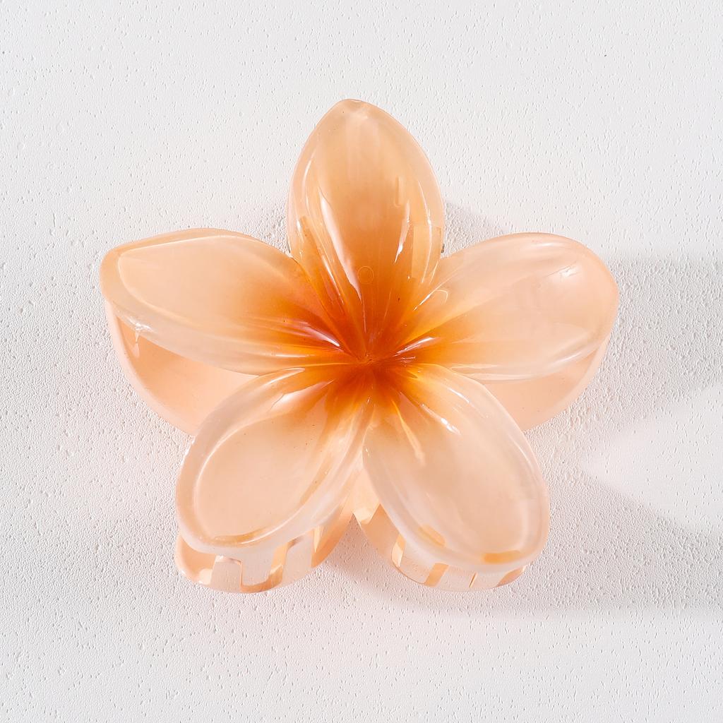 1/2Pcs Gradient Colored Flower Acrylic Hair Claws Clip Women Girls Sweet Hairpins Beach Hawaiian Style Hair Accessories