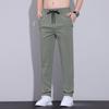 Spring and Summer New Four-sided Elastic Ice Silk Quick-drying Large Size Gray Slim-fit Straight Casual Pants Men's PANTS
