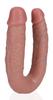 Double Dildo U Shape 12 X 3cm Flesh - Real Rock - Double Dildos