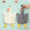 Big Goose Cute Coral Fleece Hanging Hand Towel for Kitchen & Bathroom