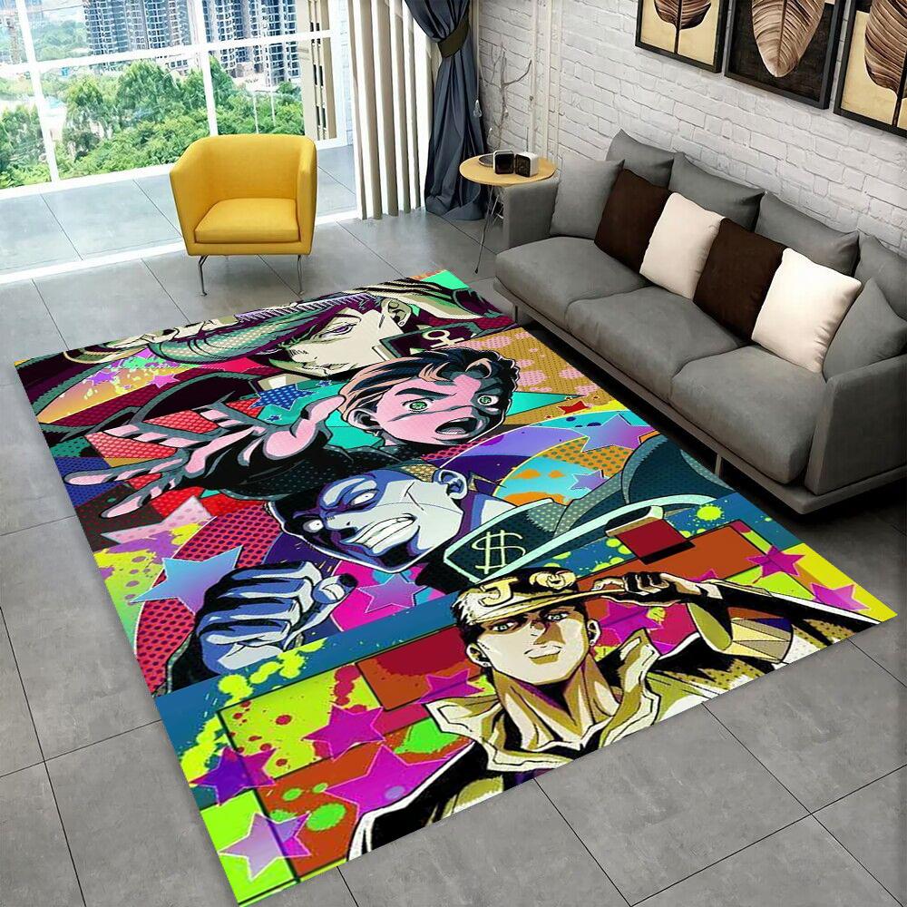 3D Jojo's Bizarre Adventure Cartoon Anime Carpet Rug for Living Room Bedroom Home Sofa Decoration,kids Play Non-slip Floor Mat